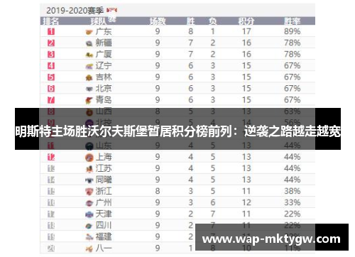 明斯特主场胜沃尔夫斯堡暂居积分榜前列：逆袭之路越走越宽